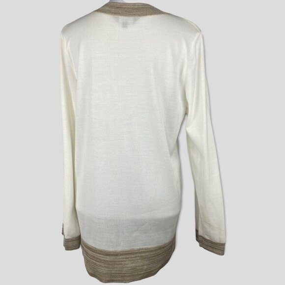 Misook Women's NWT Coastal Oversized V-Neckline Long‎ Sleeve Knit Sweater XS/C41 - Picture 6 of 7
